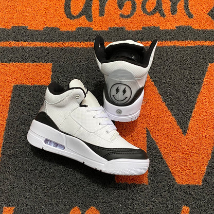 RETRO 3 BALVIN BLANCO X NEGRO NIÑO