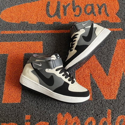 BOTA AF1 HUESO X GRIS - NEGRO