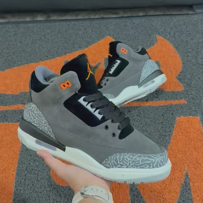 RETRO 3 GRIS X NARANJA