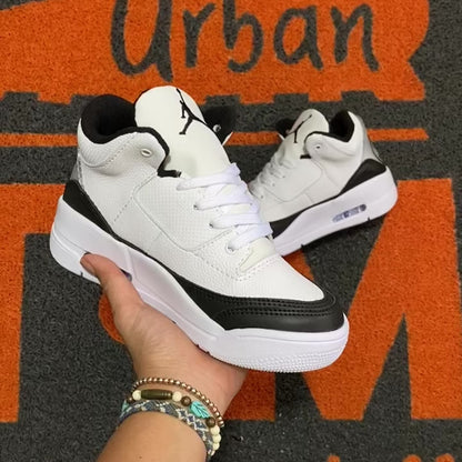 RETRO 3 BALVIN BLANCO X NEGRO NIÑO